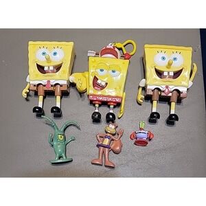 Spongebob Toys Collectibles Lot Bundle figures Sandy Plankton Mr Crabbs